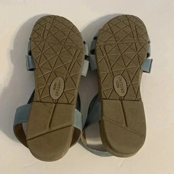 EARTH ORIGINS Leather Sandals Sling Back Laney Moroccan Blue Size 9.5 - Picture 5 of 6